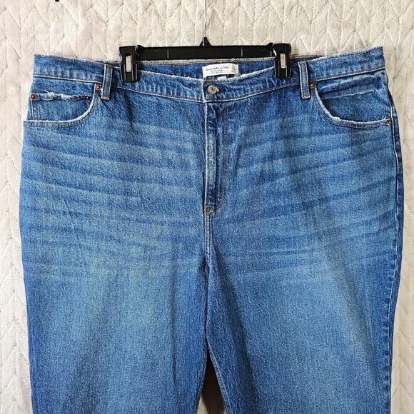 Abercrombie & Fitch Curve Love 90s Straight Jeans Womens 24 37" Ultra High Rise - Picture 7 of 9